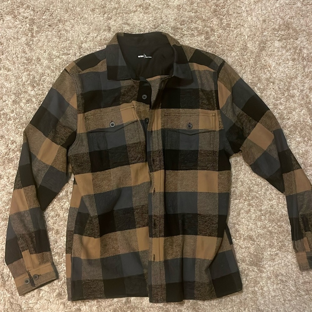 Men’s plaid collared button shirt; Anko; size Large